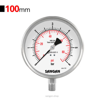 گیج فشار عمودی 6bar سنگان مدل PG18/A