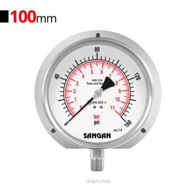 گیج فشار عمودی 160psi سنگان مدل PG18/C فلنج‌دار