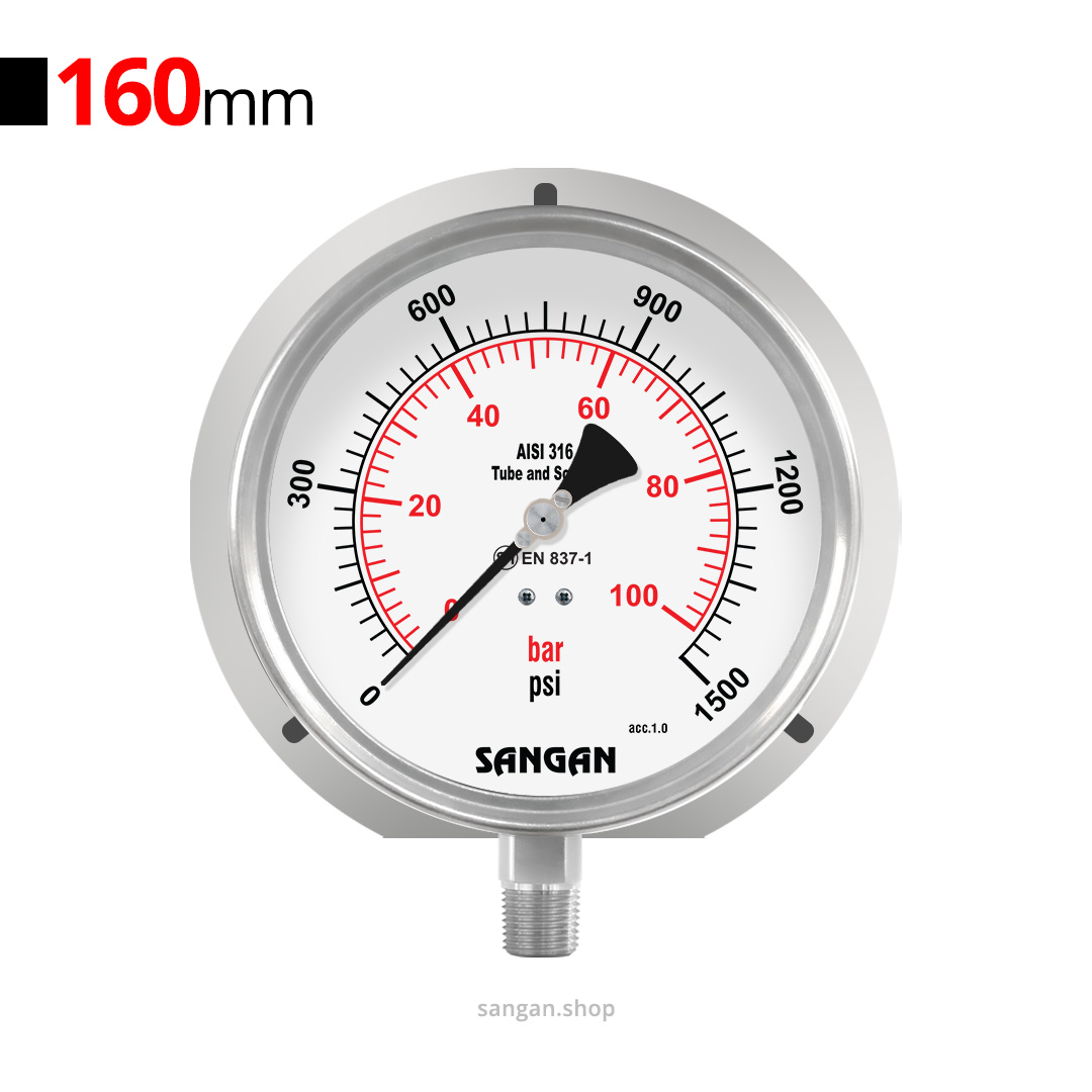 27 گیج فشار عمودی 1500psi سنگان مدل PG18/C