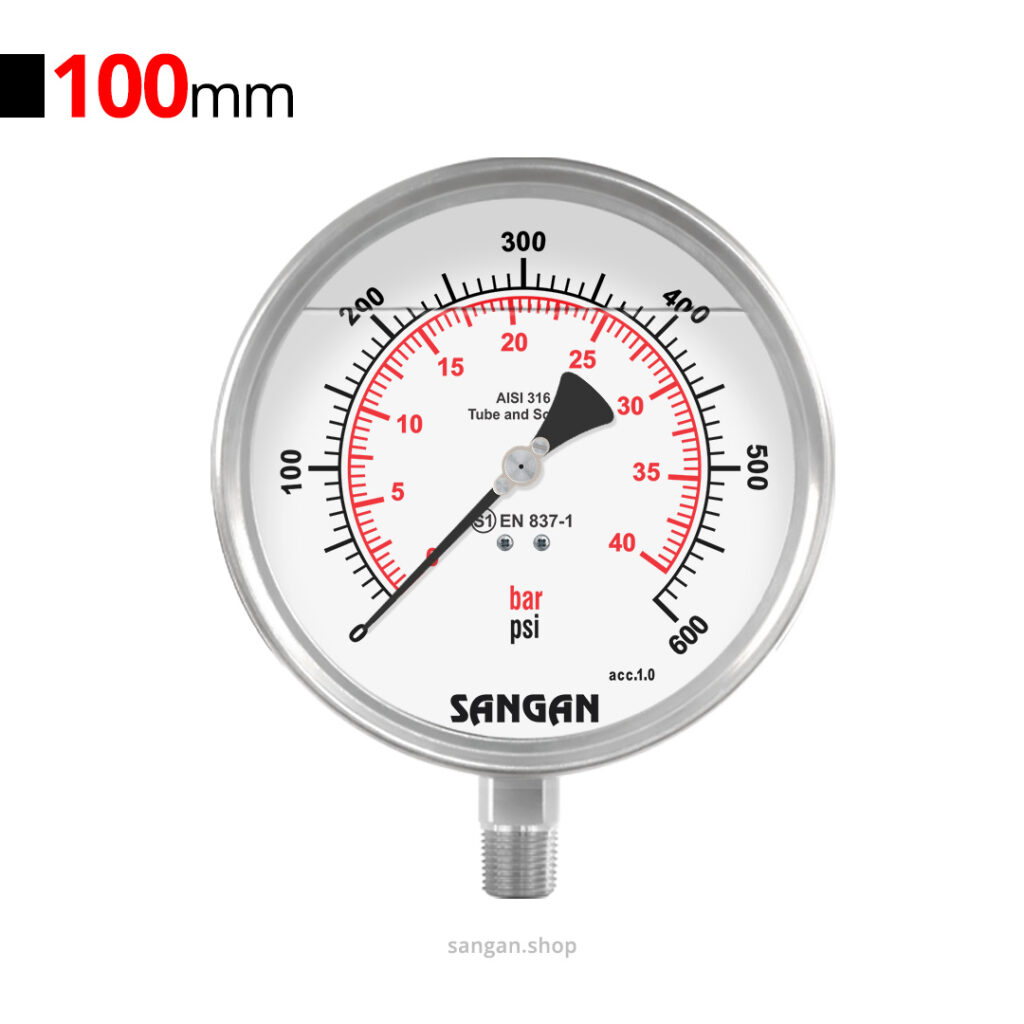 گیج فشار روغنی 600psi سنگان PG18/A
