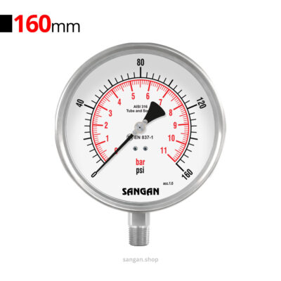 گیج فشار عمودی 160psi سنگان مدل  PG18/A