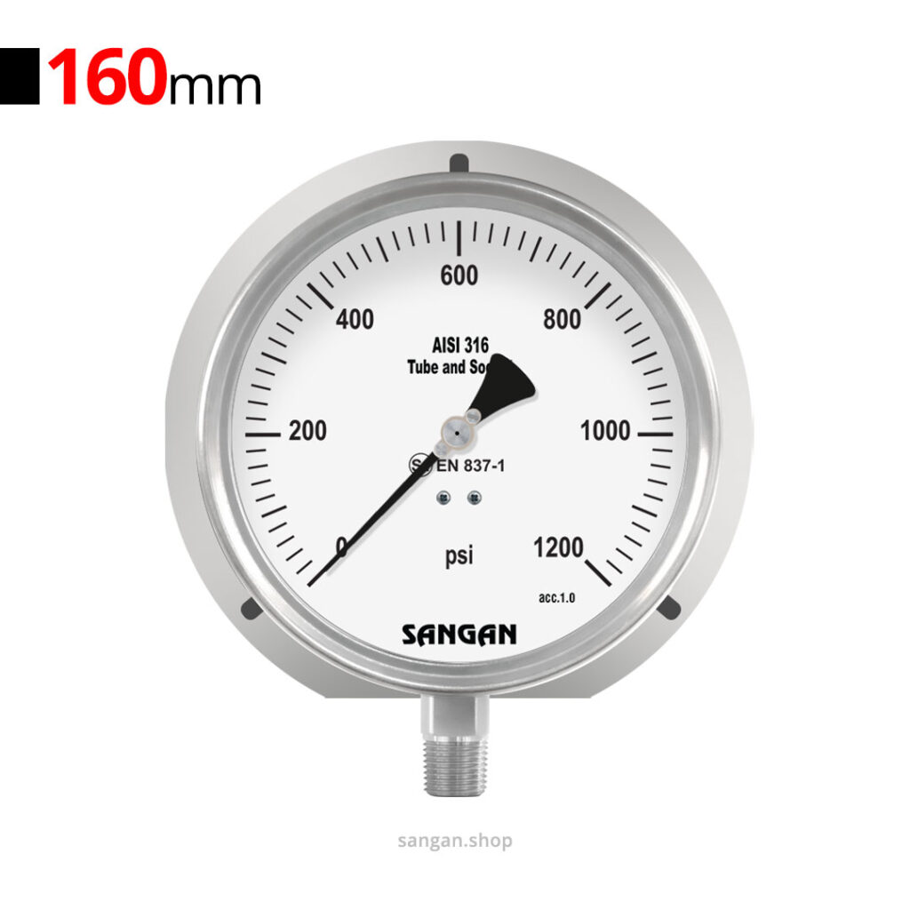 گیج فشار عمودی 1200psi سنگان مدل PG18/C