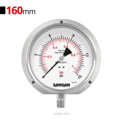 گیج فشار عمودی 15psi سنگان مدل PG18/C