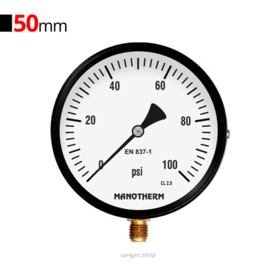 گیج فشار برنجی عمودی 100psi مانوترم
