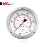 گیج فشار افقی 250bar بادوترم فلنج‌دار