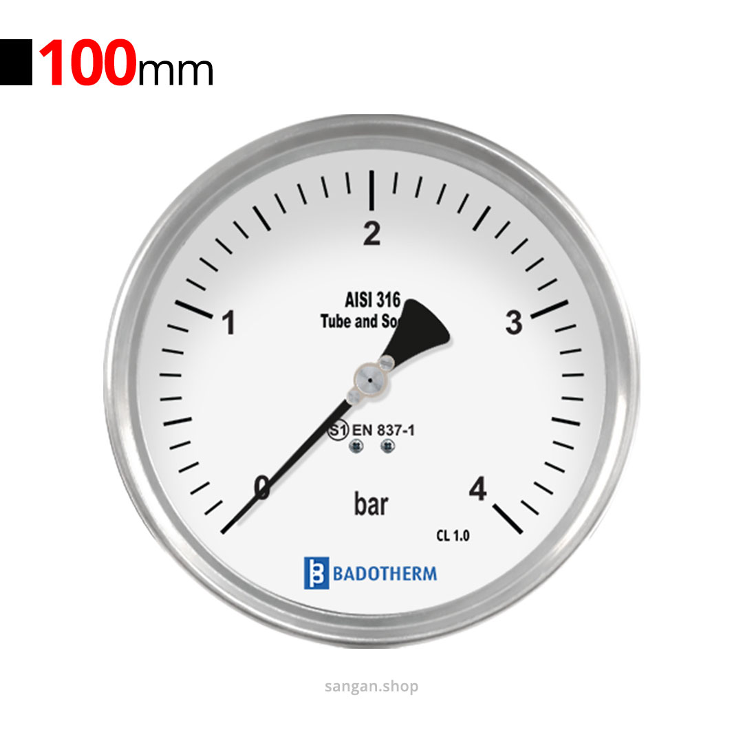 186 گیج فشار افقی 4bar بادوترم