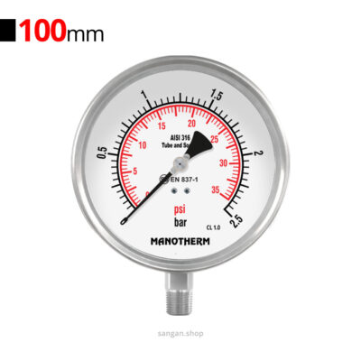 گیج فشار عمودی 2.5bar مانوترم