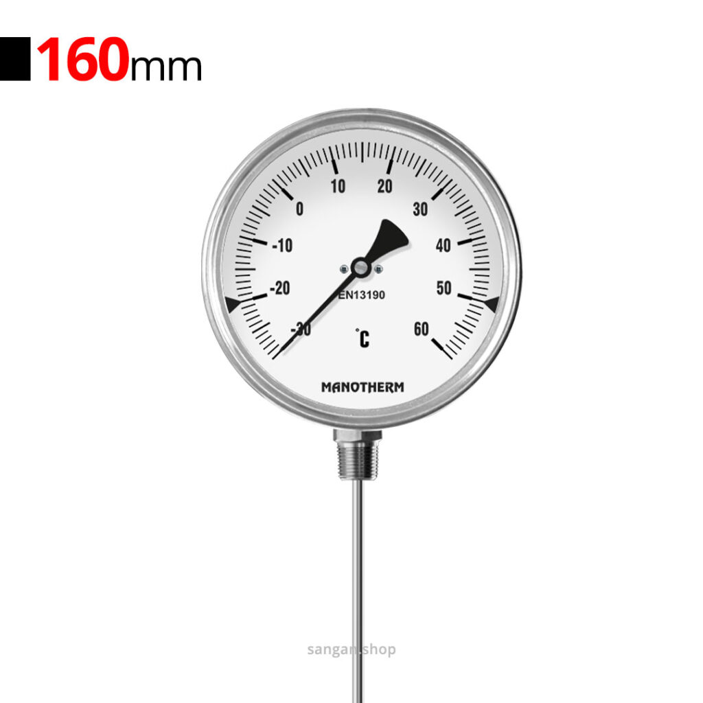ترمومتر عمودی -30 تا 60 درجه طول 150mm مانوترم