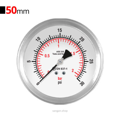 گیج فشار افقی 30psi