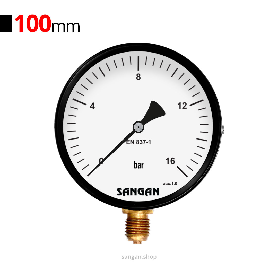 192 گیج فشار برنجی عمودی 16bar سنگان مدل PG1/A