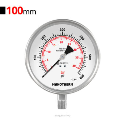 گیج فشار عمودی 600psi مانوترم