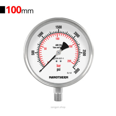 گیج فشار عمودی 3000psi مانوترم