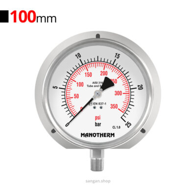گیج فشار عمودی 25bar مانوترم فلنج دار