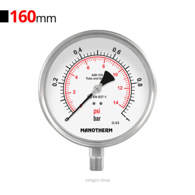 گیج فشار ضدانفجار عمودی 1bar مانوترم