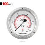 گیج فشار افقی 2.5bar مانوترم فلنج دار