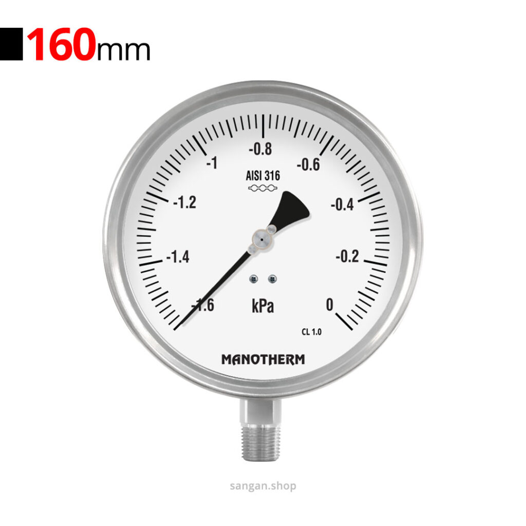 گیج فشار میلی باری (کپسولی) 1.6kPa- مانوترم
