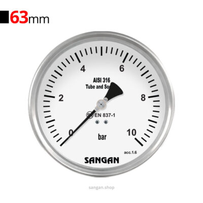 گیج فشار افقی 10bar سنگان مدل PG18/D