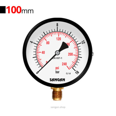 گیج فشار برنجی عمودی 16bar مدل PG1/A سنگان